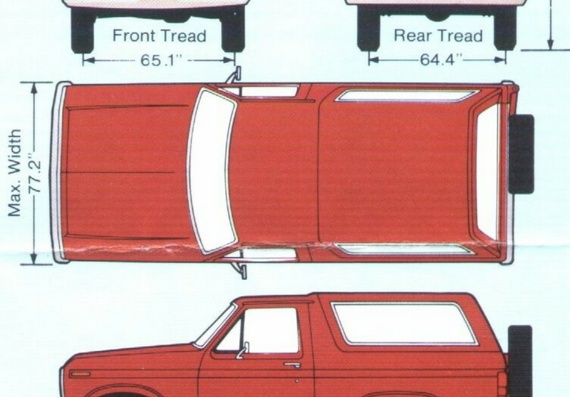 Ford Bronco (1982) (Форд Бронcо (1982)) - чертежи (рисунки) автомобиля